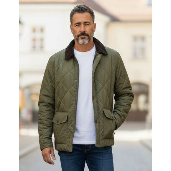 JW Anderson Quilted Blouson Uniqlo Padded Barn Jacket Olive Green Men's Size M - Picture 1 of 15